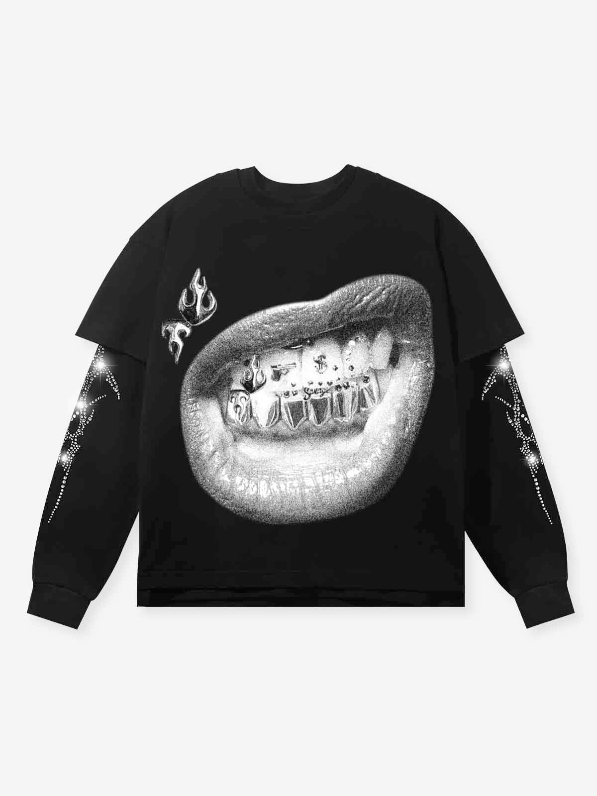 NOISSEY "Gun & Dice" Grillz Rhinestone 2-Piece Layering Set