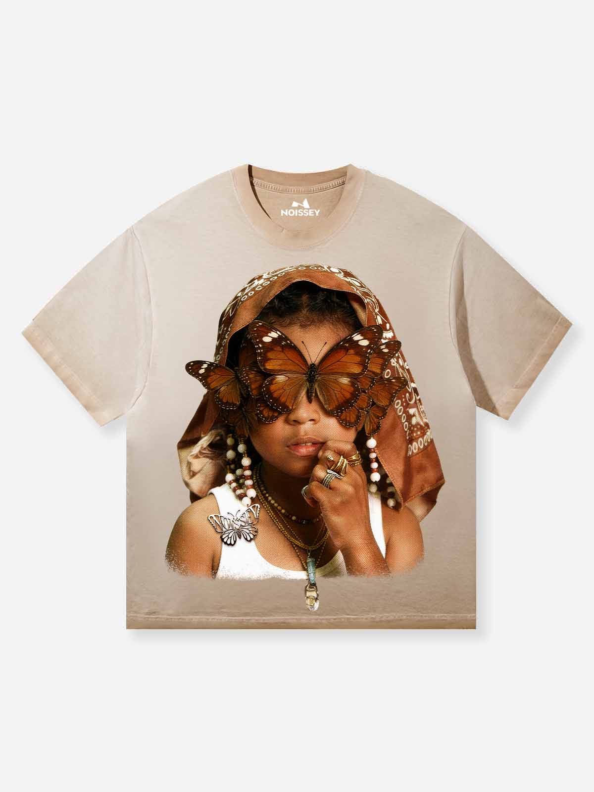 NOISSEY Vintage Wash "Paisley Bandana" Butterfly Portrait Tee