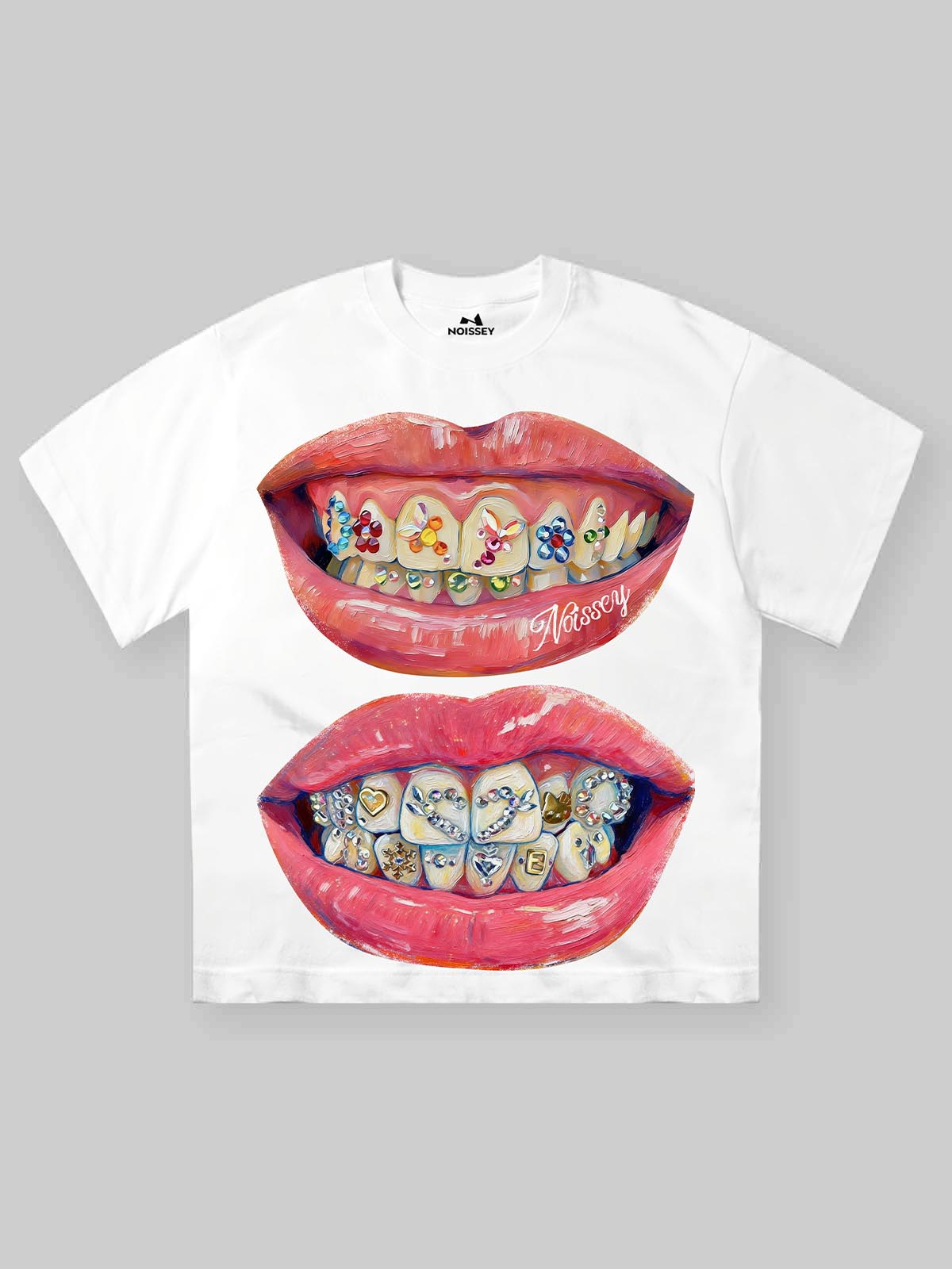 NOISSEY Hand-Drawn "Iced Out" Grillz Graphic Tee