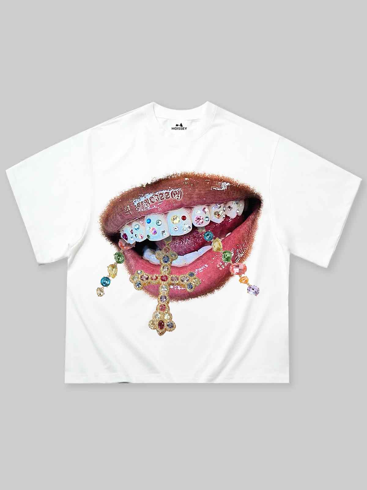 NOISSEY Diamond Cross Grillz" Boxy Oversized Heavyweight Cooling Tee