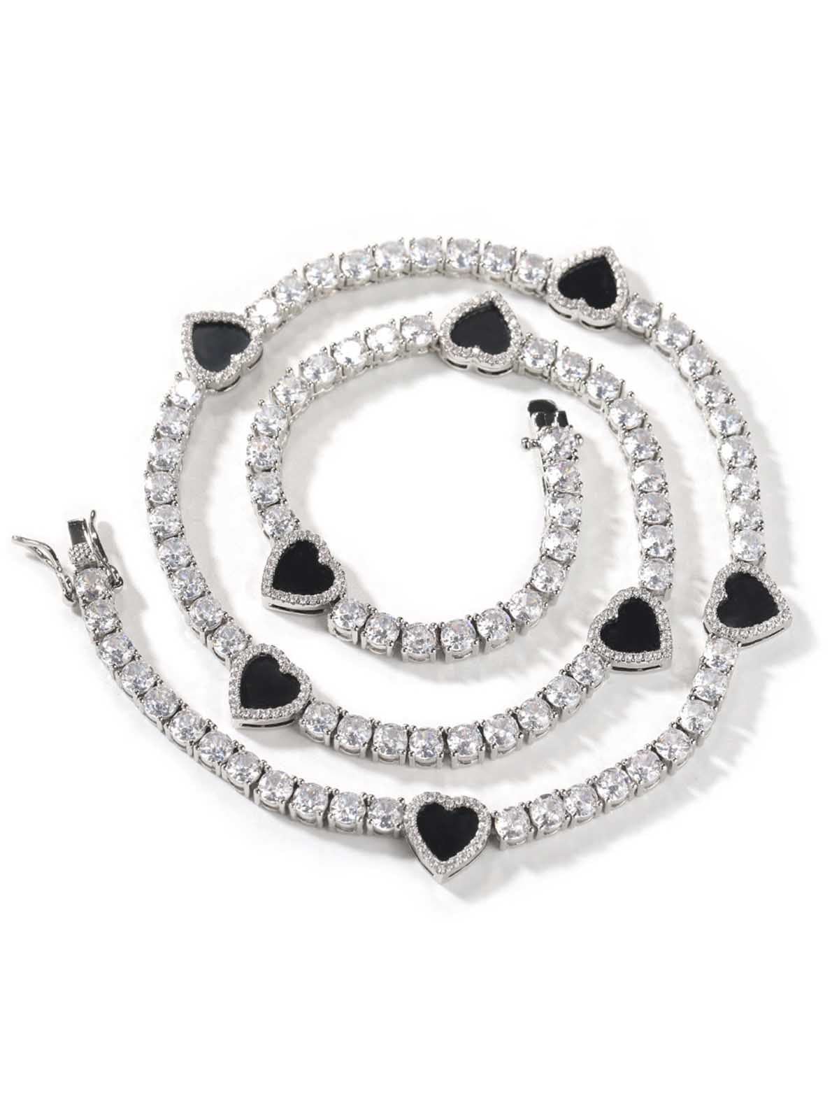 Colorful Heart Tennis Chain Premium Light Luxury Zircon Jewelry