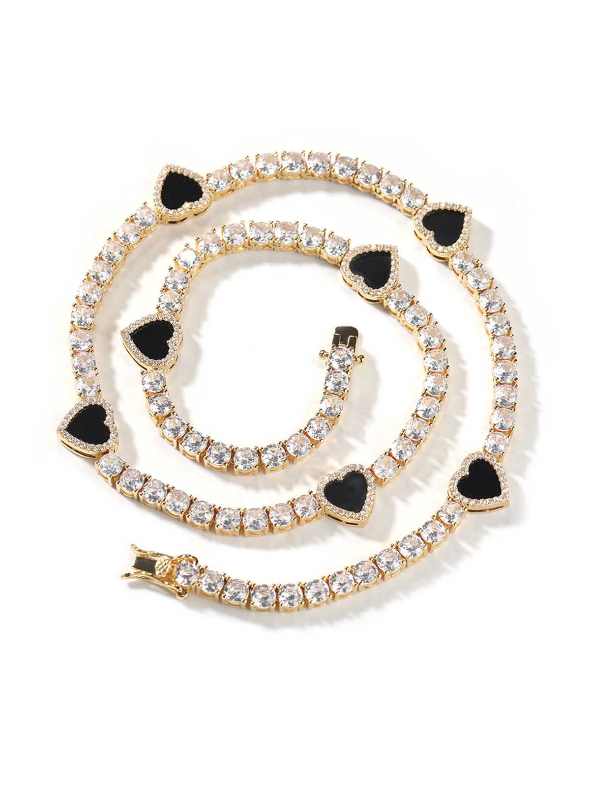 Colorful Heart Tennis Chain Premium Light Luxury Zircon Jewelry