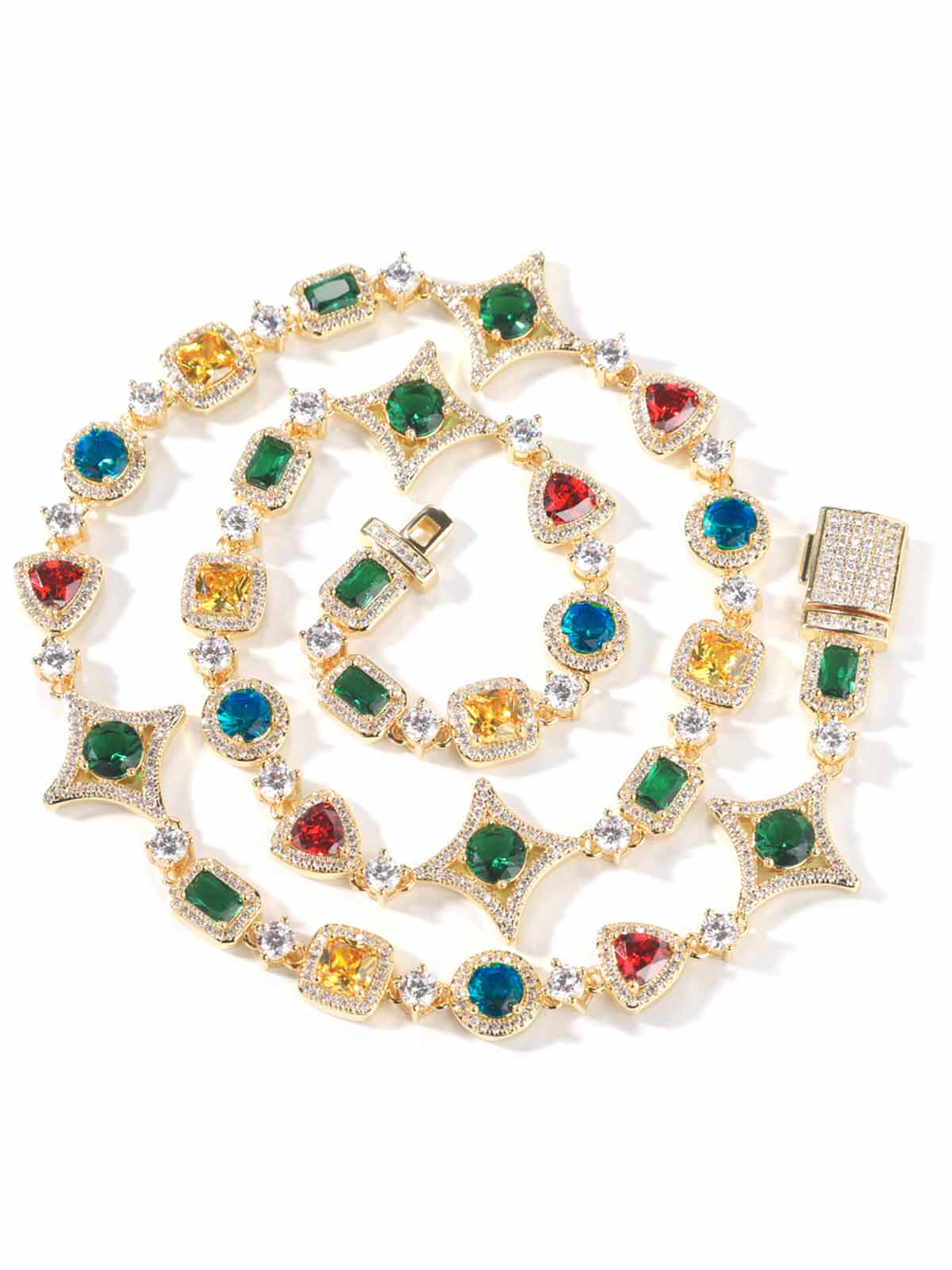 Colored diamond copper inlaid zircon high-end jewelry