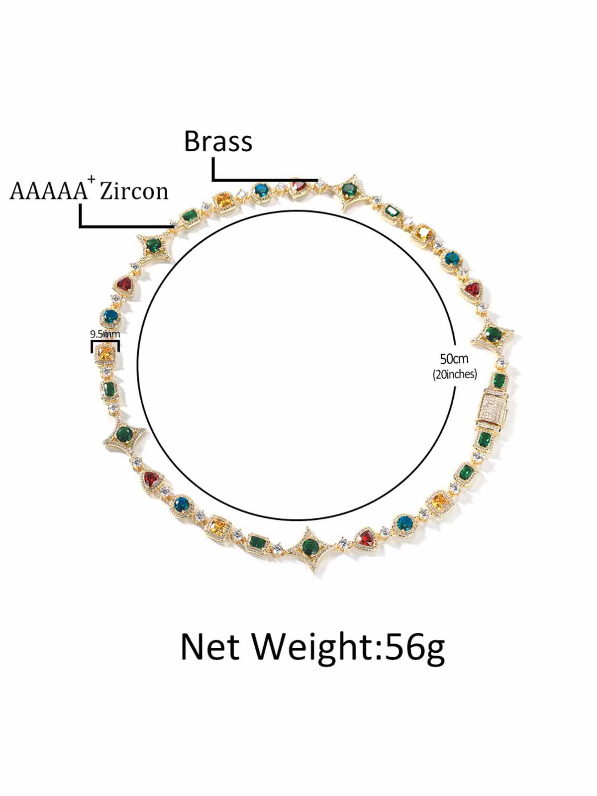 Colored diamond copper inlaid zircon high-end jewelry