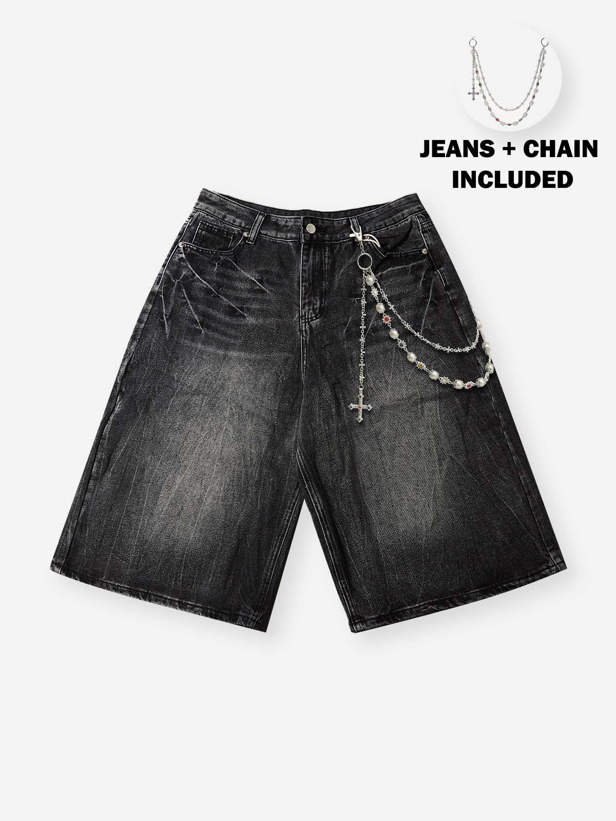 NOISSEY Archival Washed Denim Shorts — Chain Edition