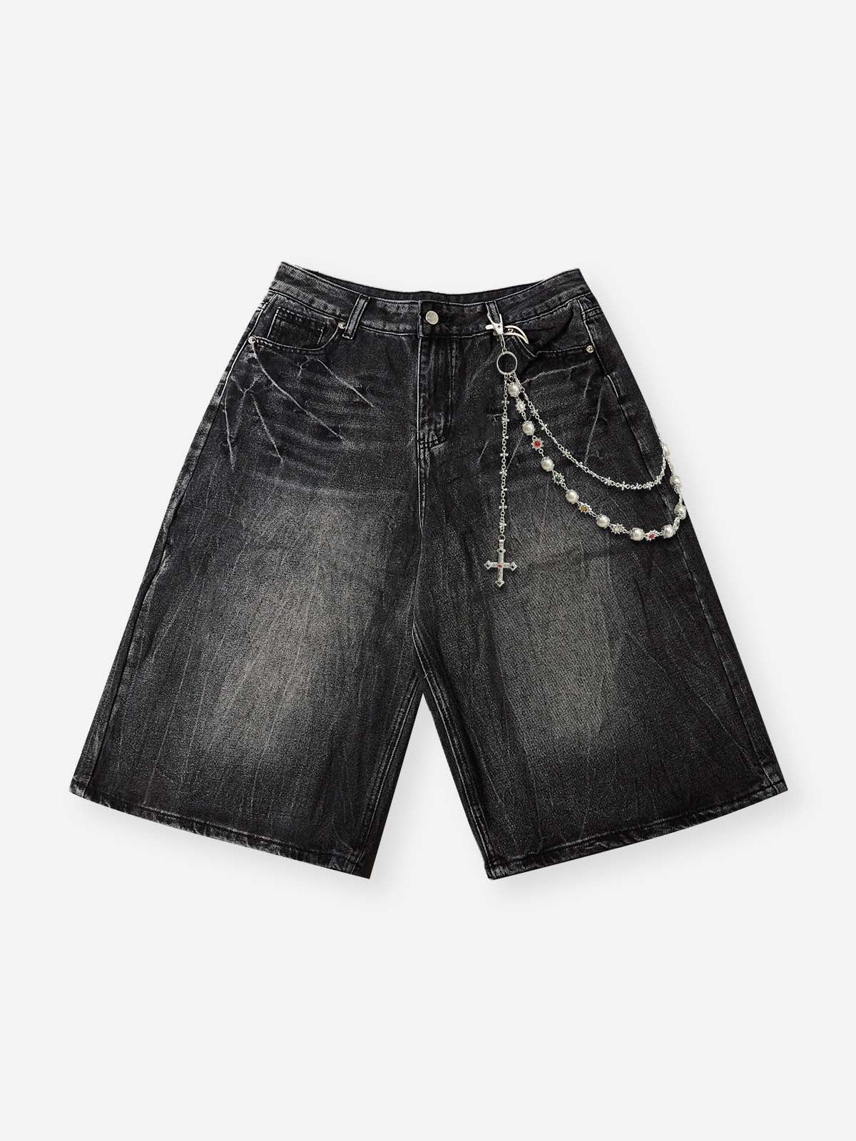 NOISSEY Archival Washed Denim Shorts — Chain Edition