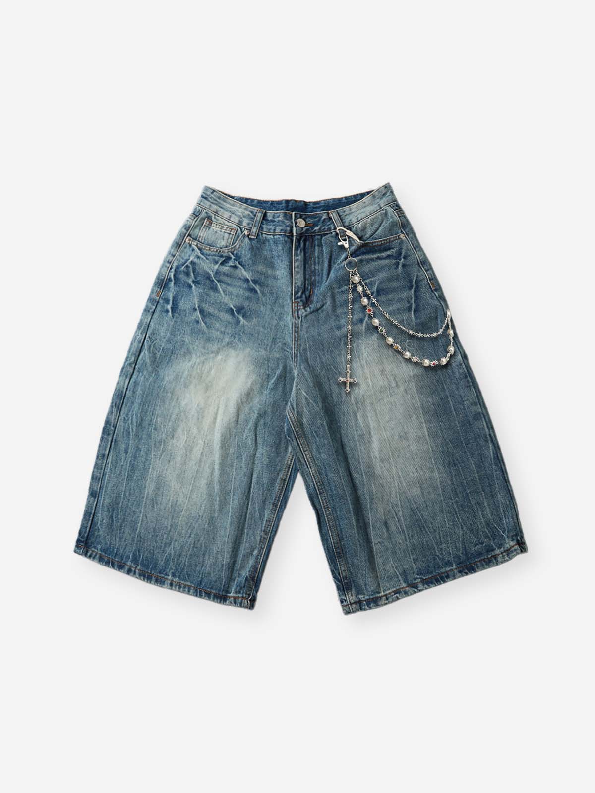 NOISSEY Archival Washed Denim Shorts — Chain Edition