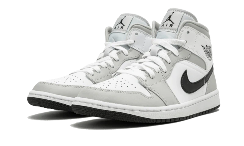 Air Jordan 1 Mid White Light Smoke Gray