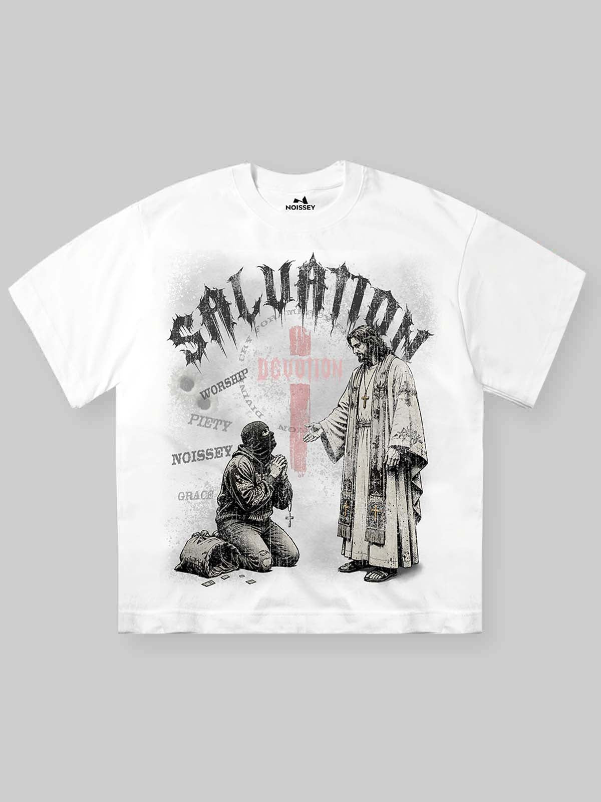 NOISSEY "Salvation & Devotion" Graphic Tee - Heavyweight Studio White