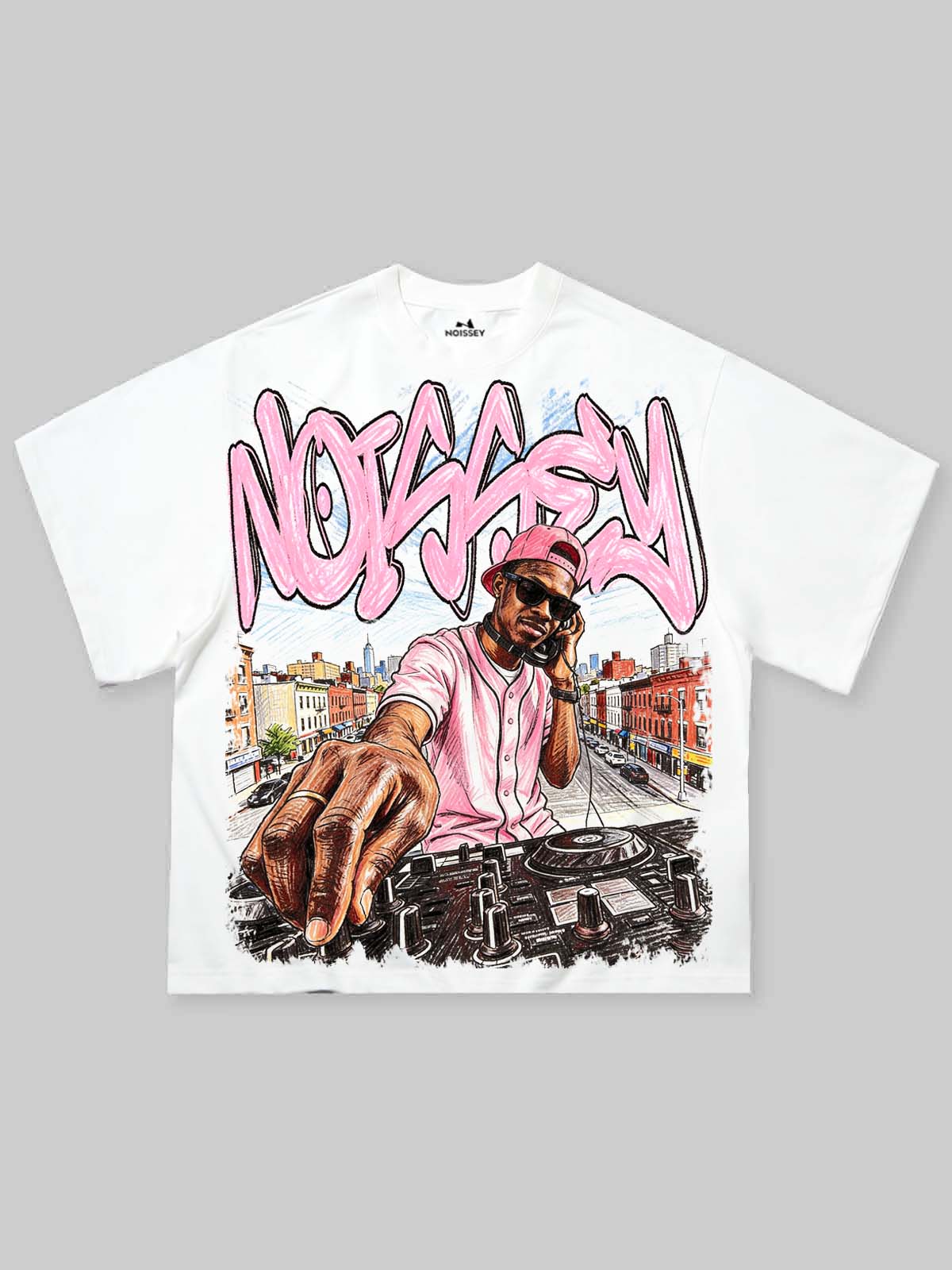 NOISSEY City Sound Boxy Heavyweight Graphic Tee - White