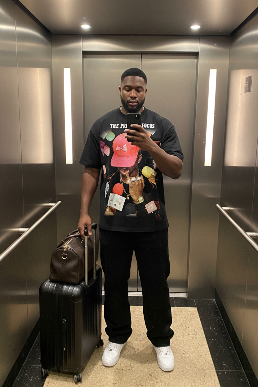The price of focus?Printed Boxy Oversized T-shirt