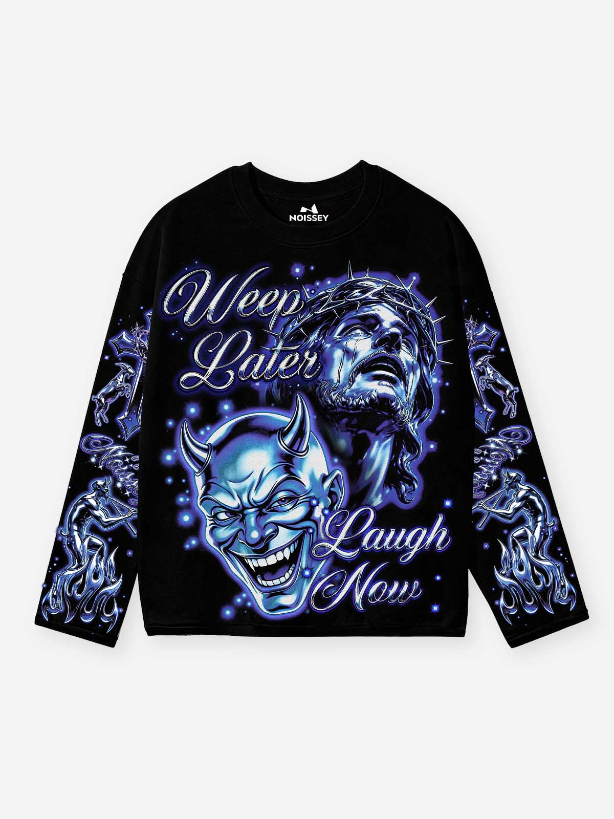 NOISSEY "Laugh Now, Weep Later" Graphic Long Sleeve - Heavyweight Black