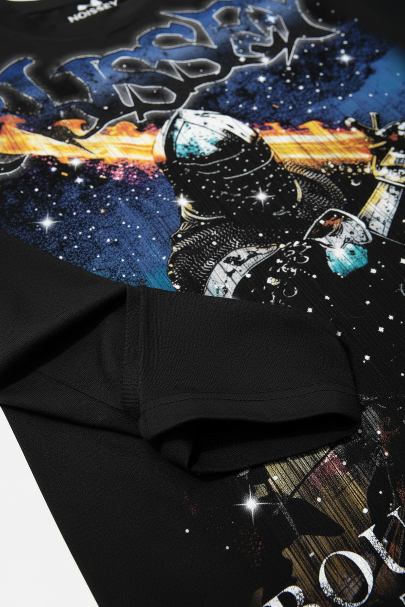 NOISSEY "BOUND BY FATE" FORGED IN FIRE GLITTER KNIGHT TEE