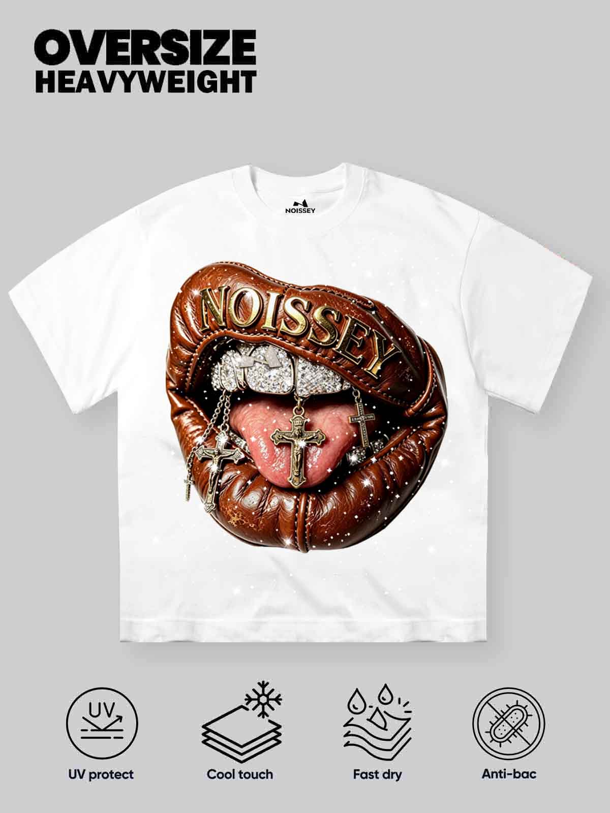 NOISSEY "The Revelation" Iced-Out Grillz & Relic Cross Oversized Tee