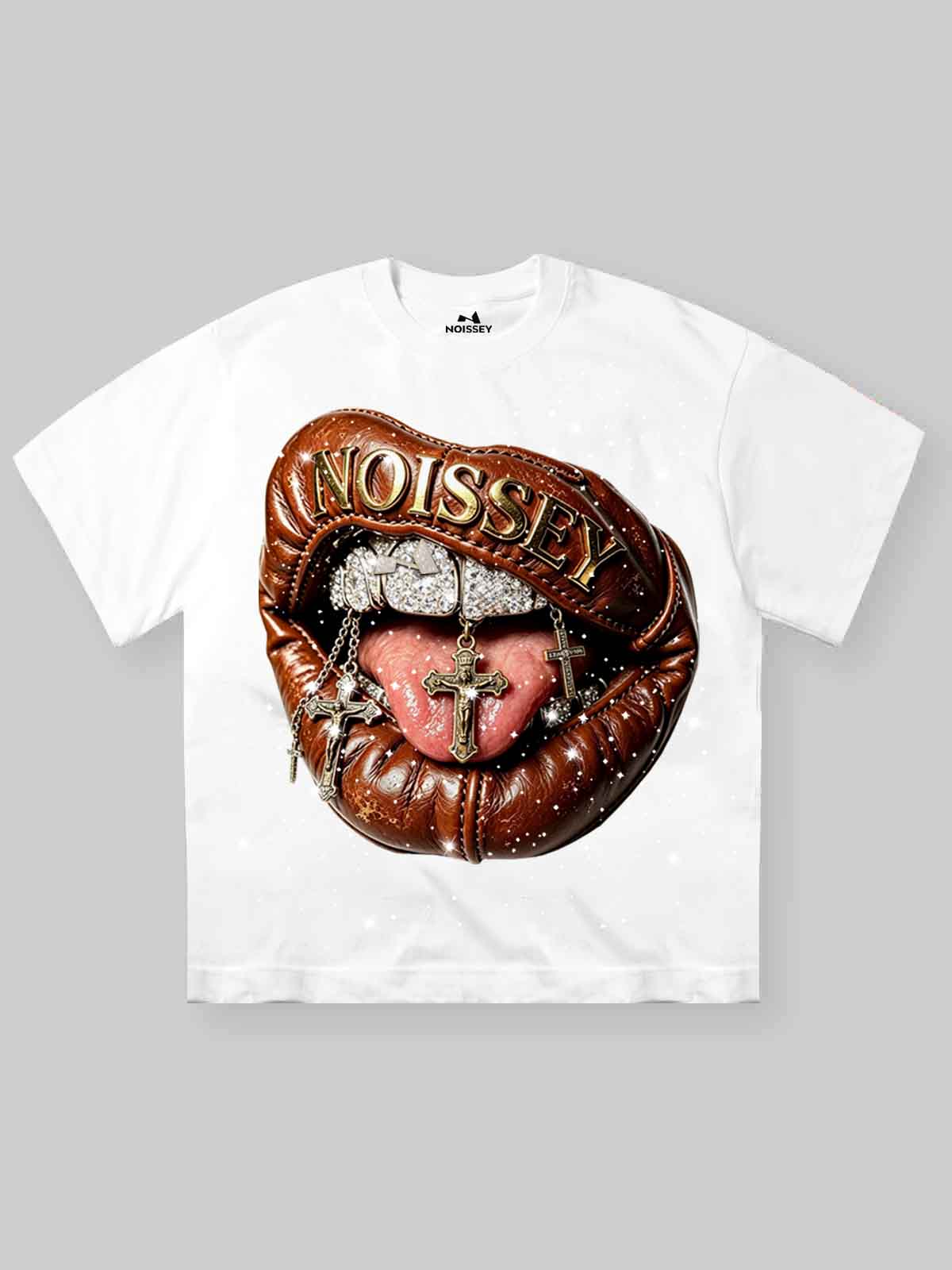 NOISSEY "The Revelation" Iced-Out Grillz & Relic Cross Oversized Tee