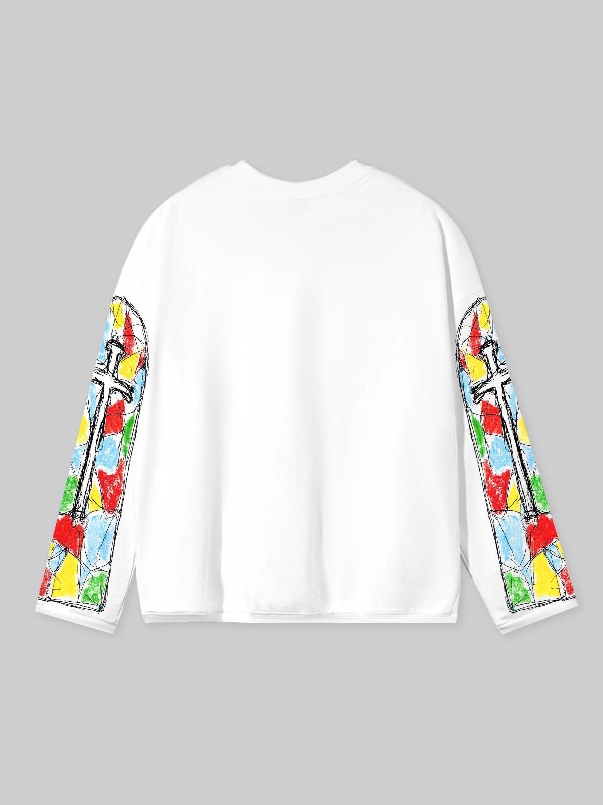 NOISSEY "Sacred Window" Hand-Drawn Stained Glass Religion Long Sleeve