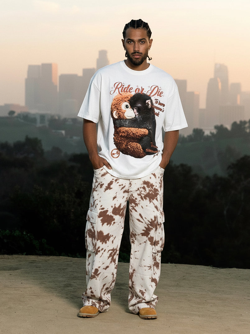 NOISSEY RIDE OR DIE - LONELY MONKEY HUG ART TEE