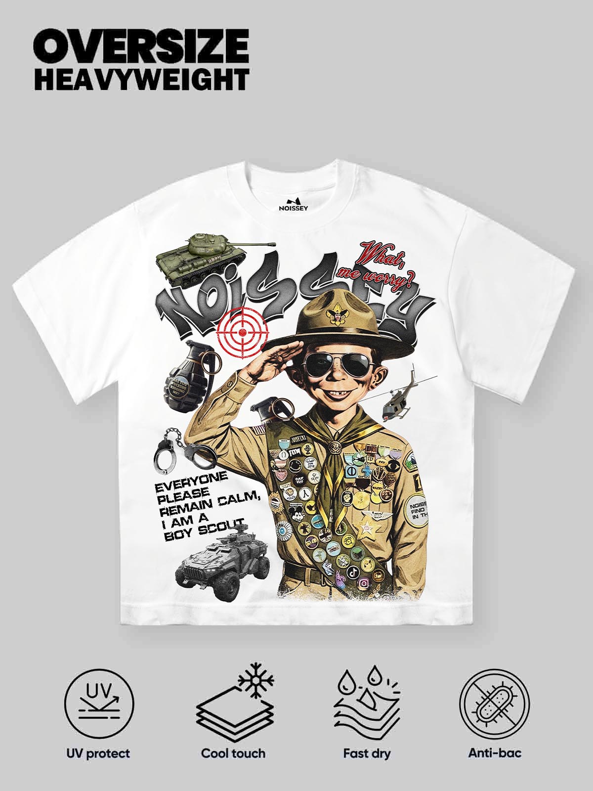 NOISSEY "Bad Boy Scout" Graffiti Art Print Oversized T-Shirt