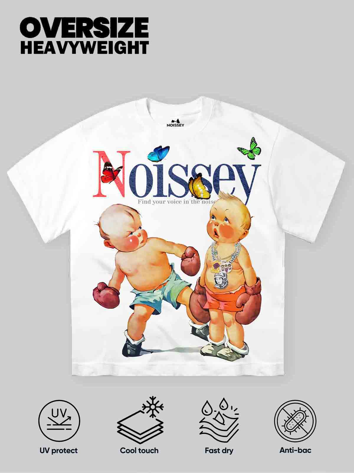 NOISSEY "Vintage Boxing Babies" Cooling Heavyweight Boxy Tee