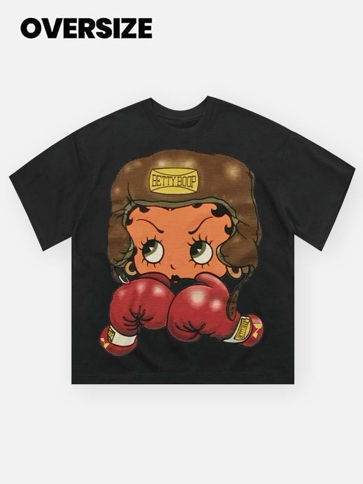 Cartoon girl  Boxing Print T-shirt