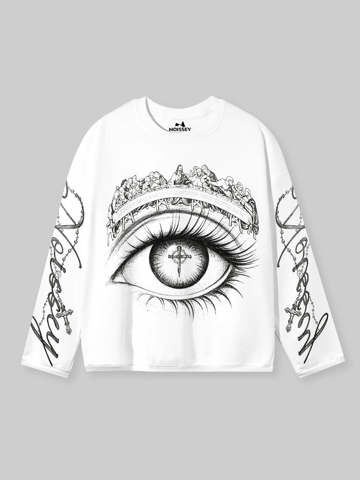 NOISSEY "The Last Supper" Eye Graphic Long Sleeve - Heavyweight White