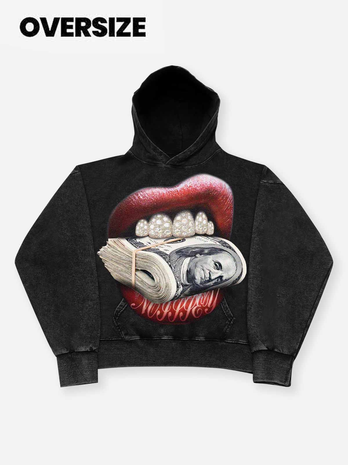 NOISSEY "MONEY BITE" ICED OUT GRILLS PREMIUM STREETWEAR HOODIE