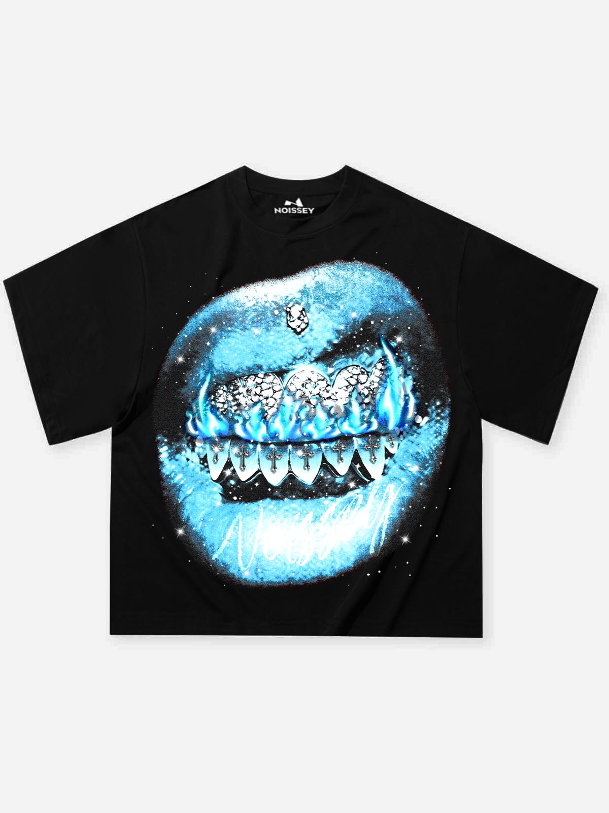 NOISSEY "GLACIER GRILLZ" ICE FLAME ARTWORK OVERSIZED TEE