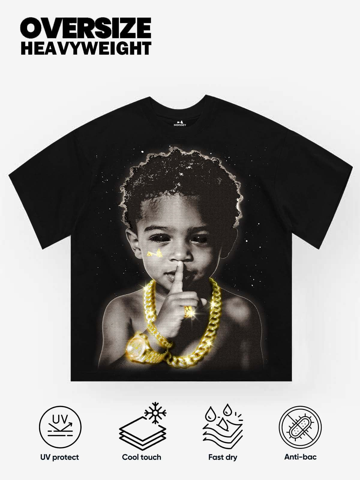 NOISSEY "Silence is Golden" Vintage Rap Portrait Heavyweight Tee