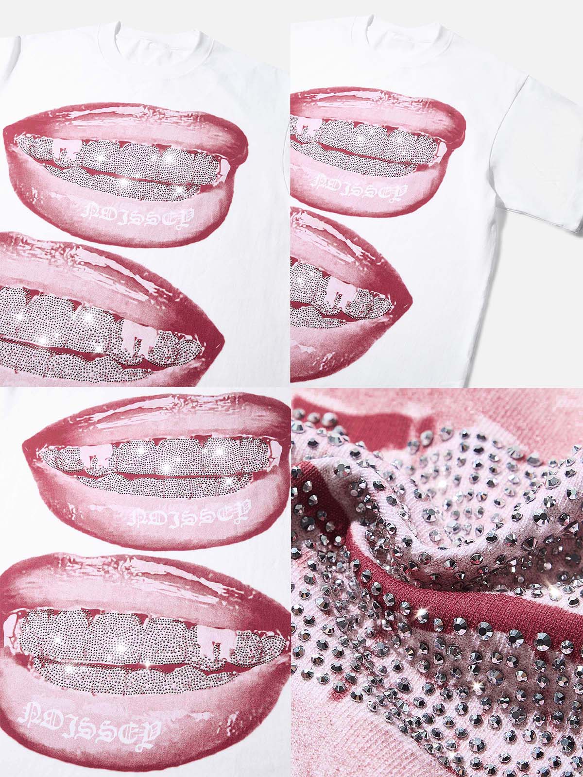 3D Rhinestone Grillz Tee | Authentic "Iced Out" Crystal Detail | NOISSEY