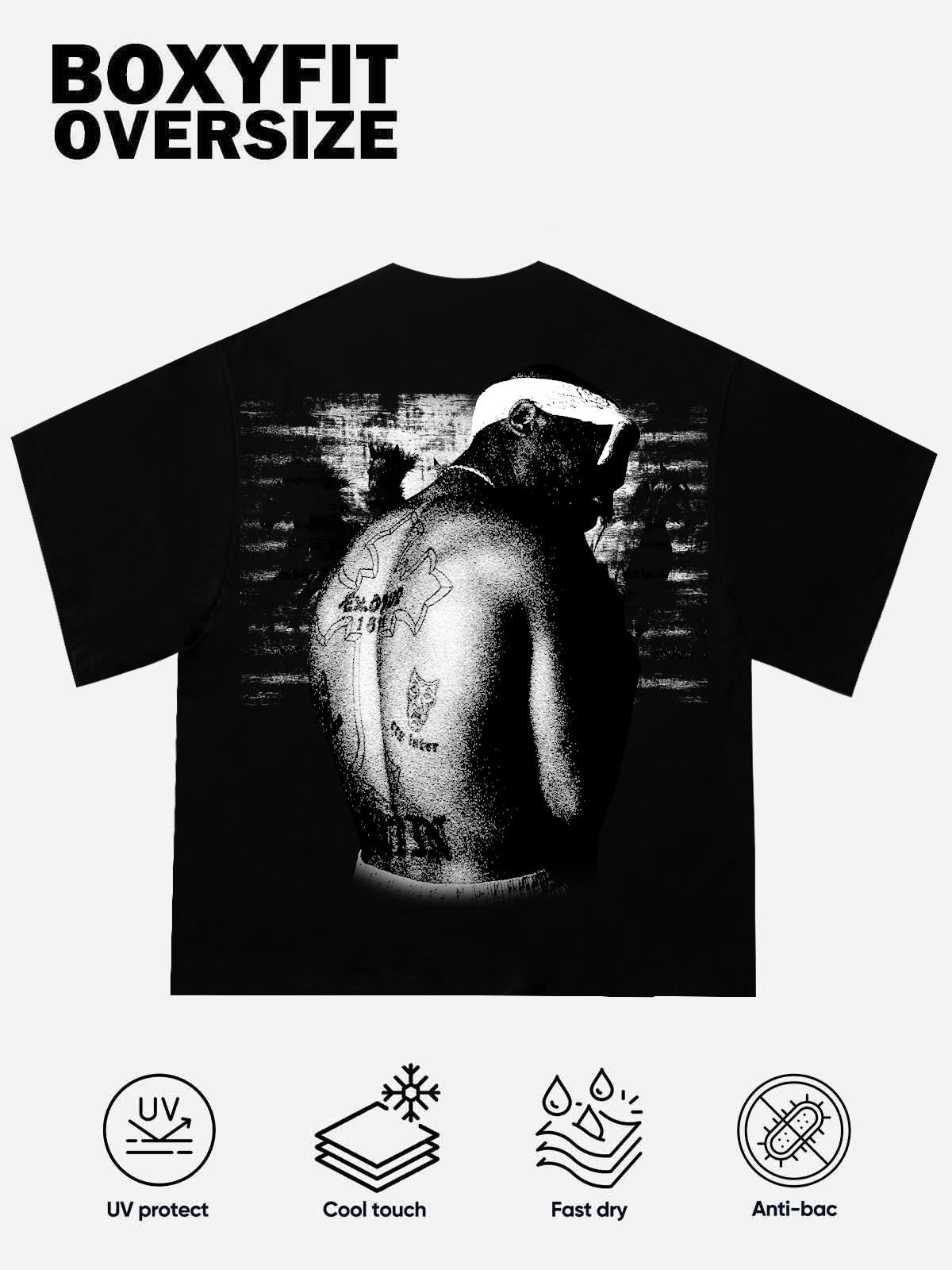 NOISSEY "TRIBUTE TO PAC" DOUBLE-SIDED ART GRAPHIC T-SHIRT