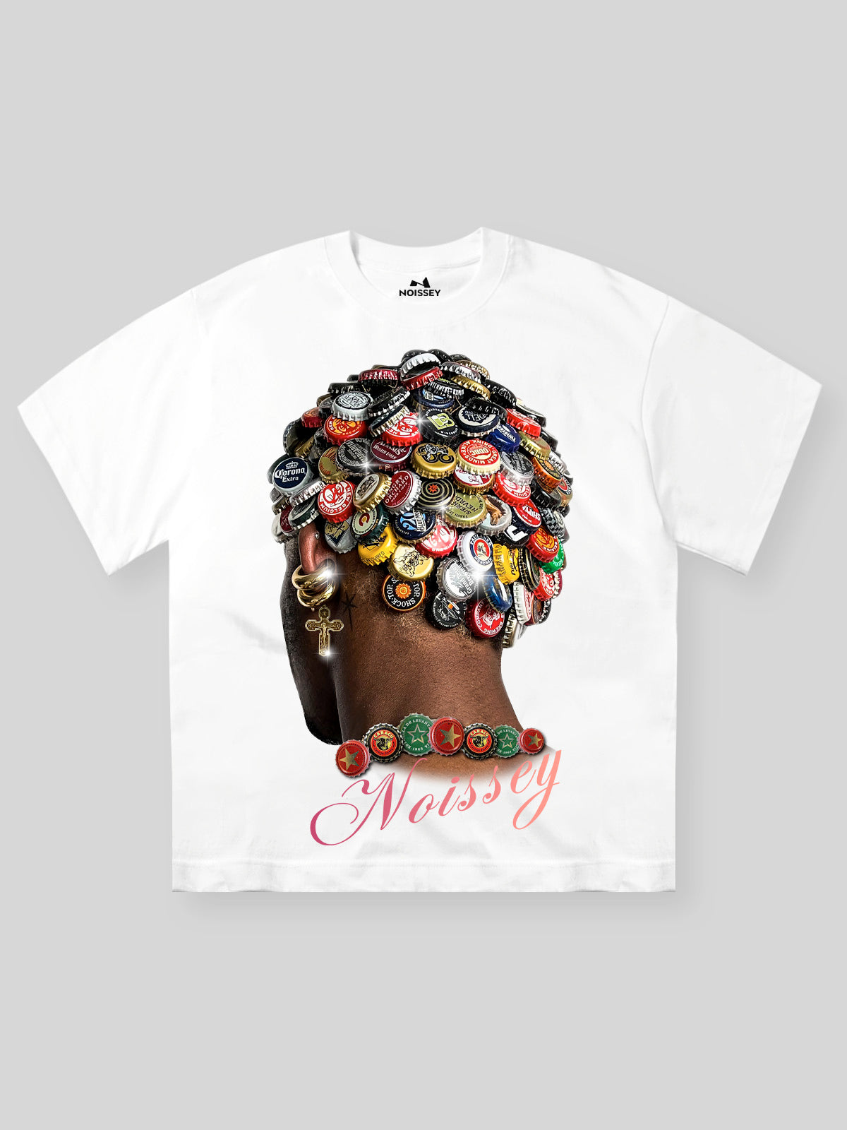 High quality Wild bottle top head print 310g T-shirt