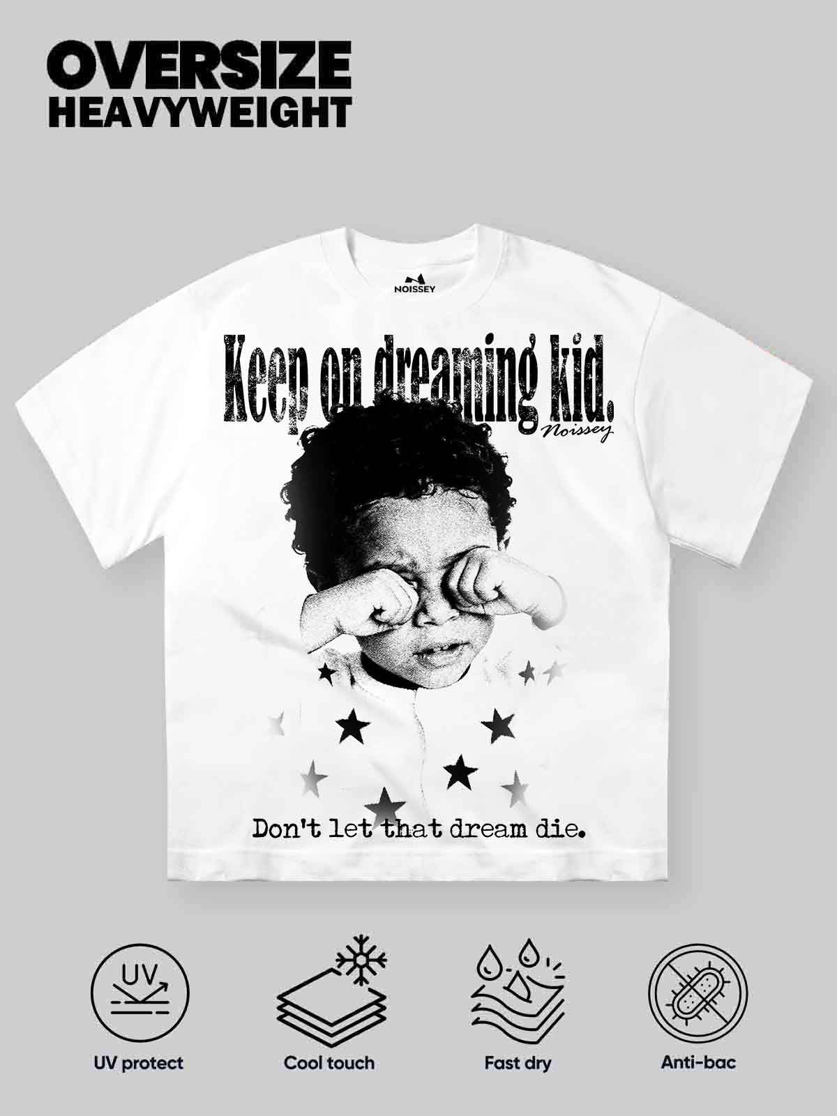 NOISSEY "Dreaming Kid" Vintage Graphic Art Heavyweight T-Shirt