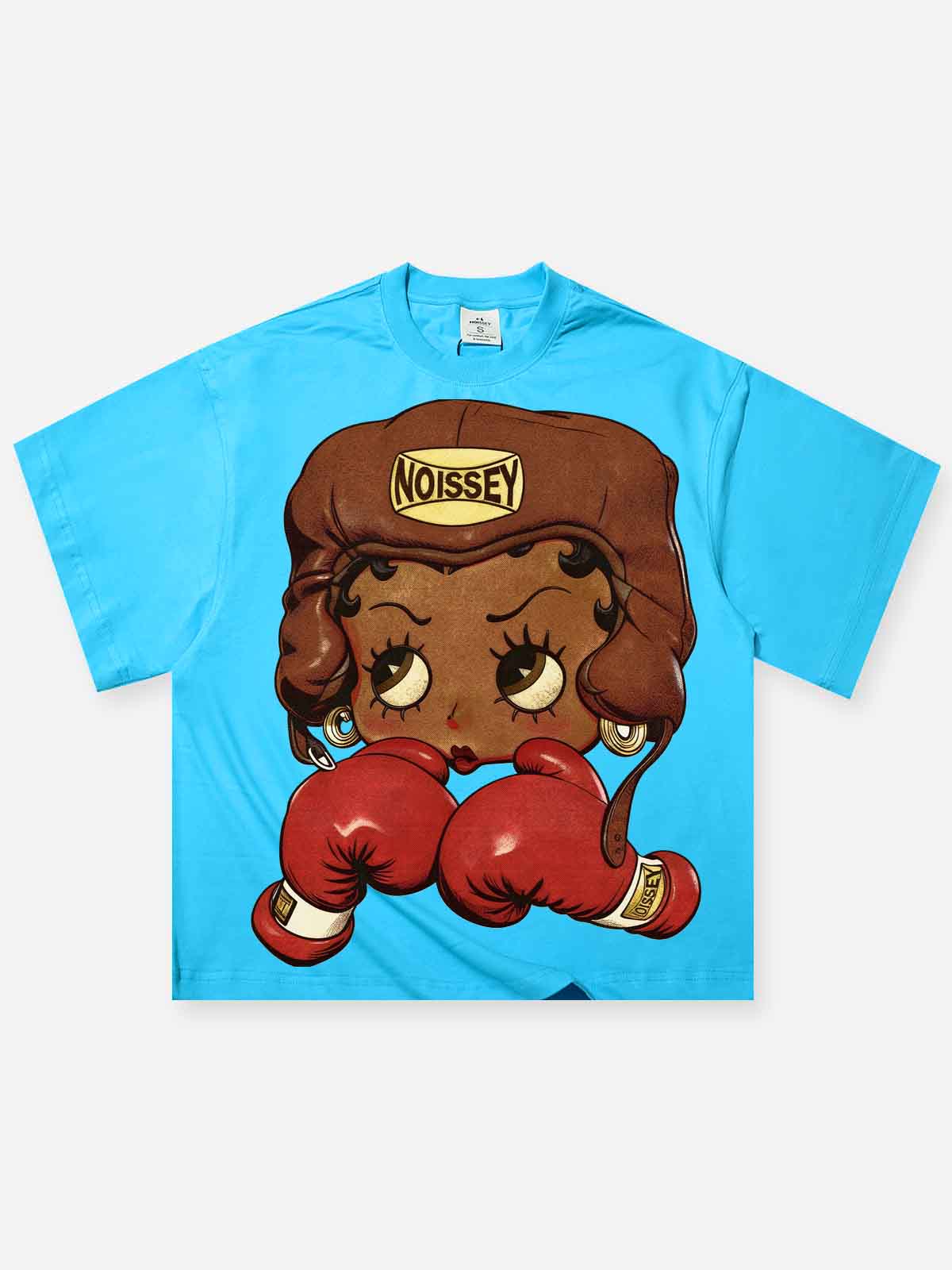 Cartoon Girl Boxing Print Boxy Oversized T-shirt