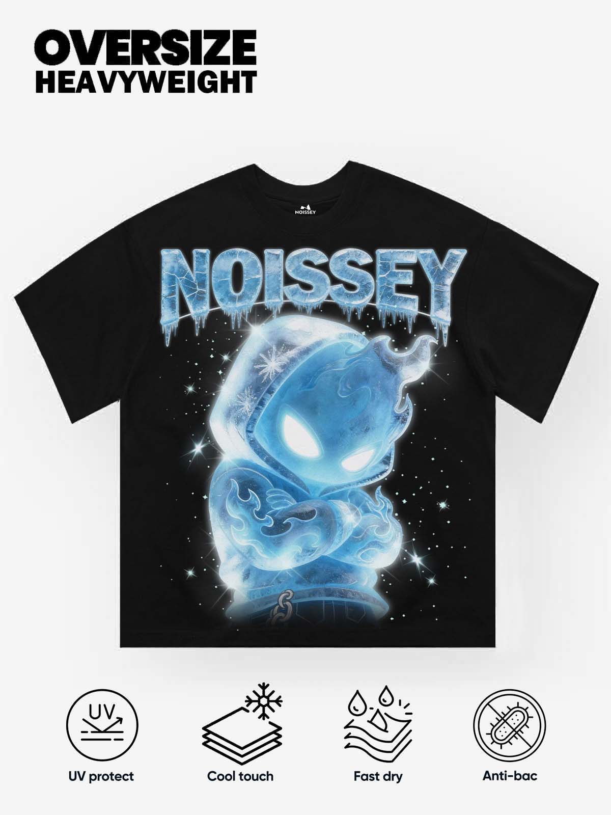 NOISSEY "Ice Fire Sprite" Oversize Heavyweight Glossy Art Tee - Onyx Black