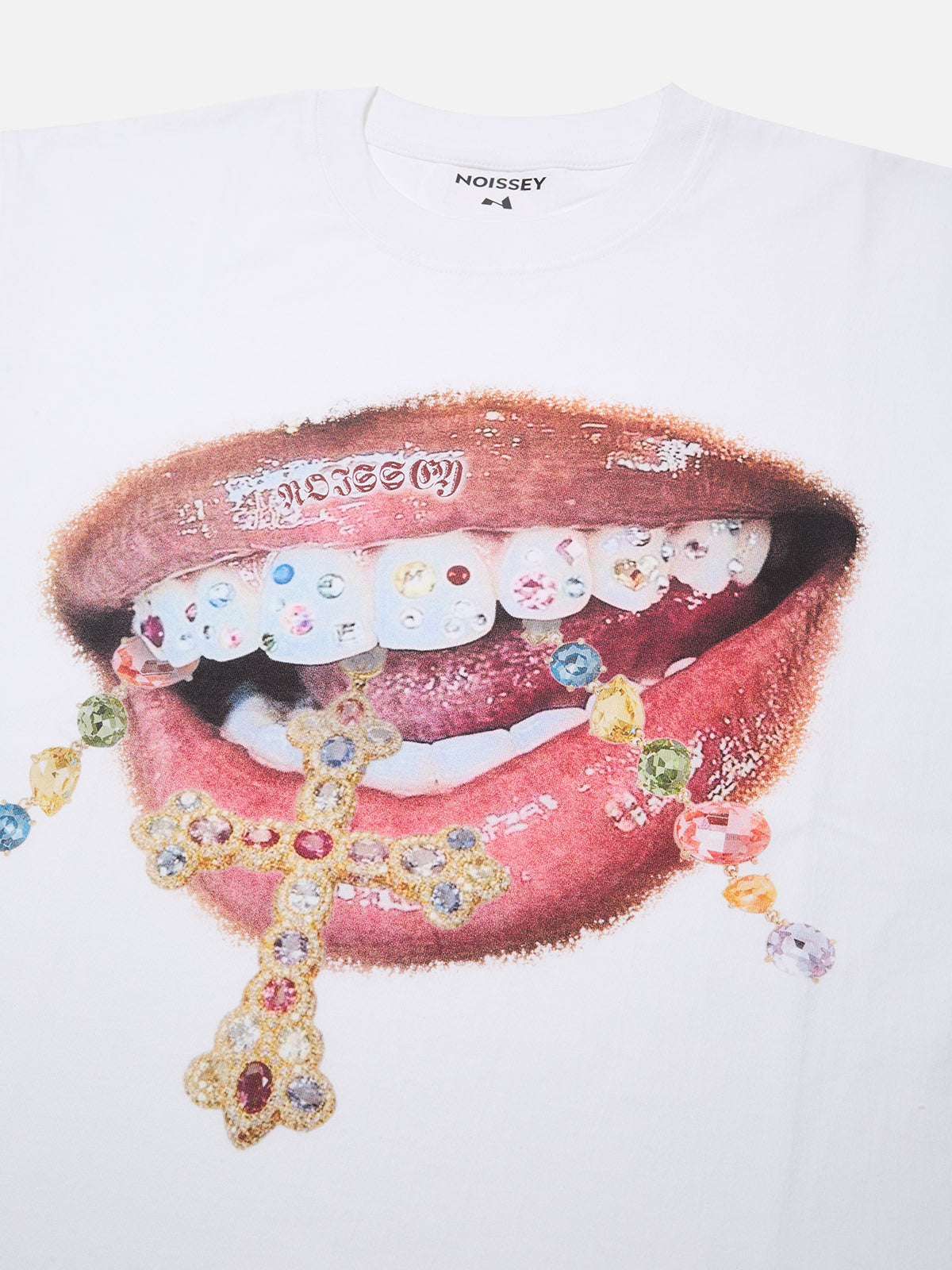 Diamond teeth cross print 270g tank top