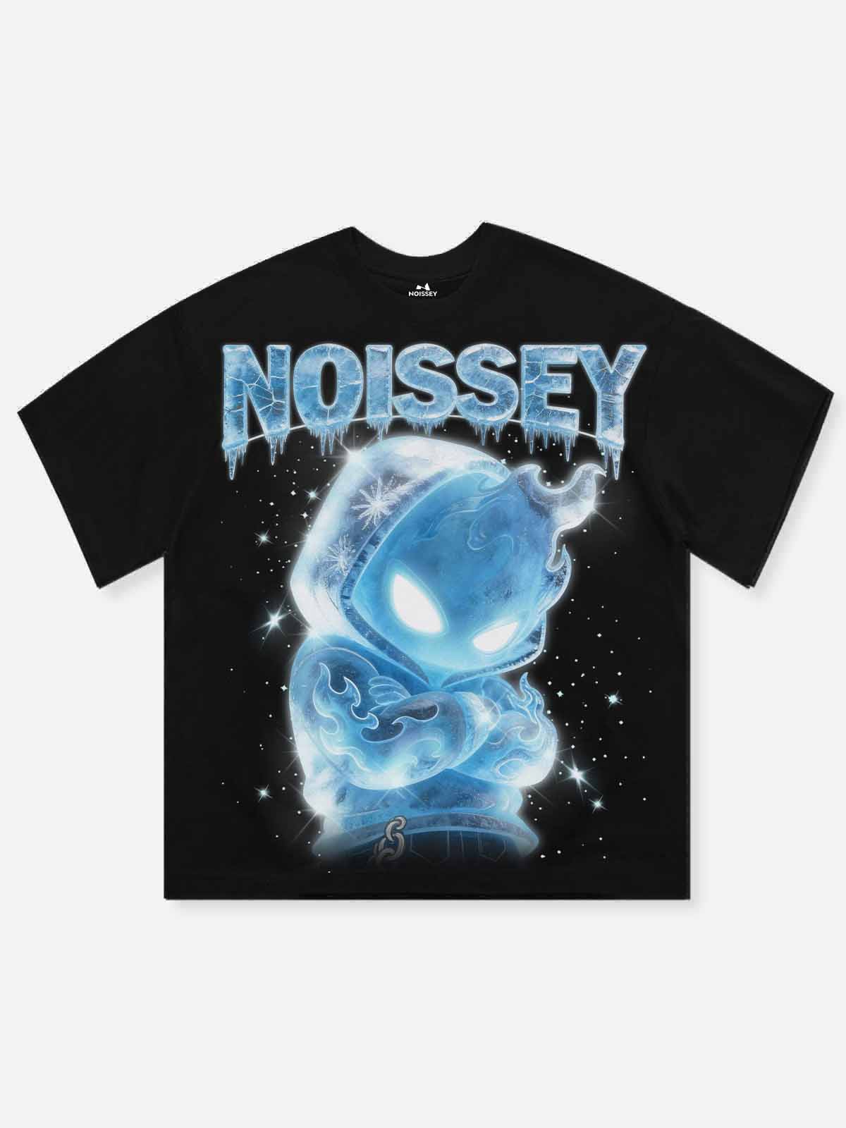 NOISSEY "Ice Fire Sprite" Oversize Heavyweight Glossy Art Tee - Onyx Black