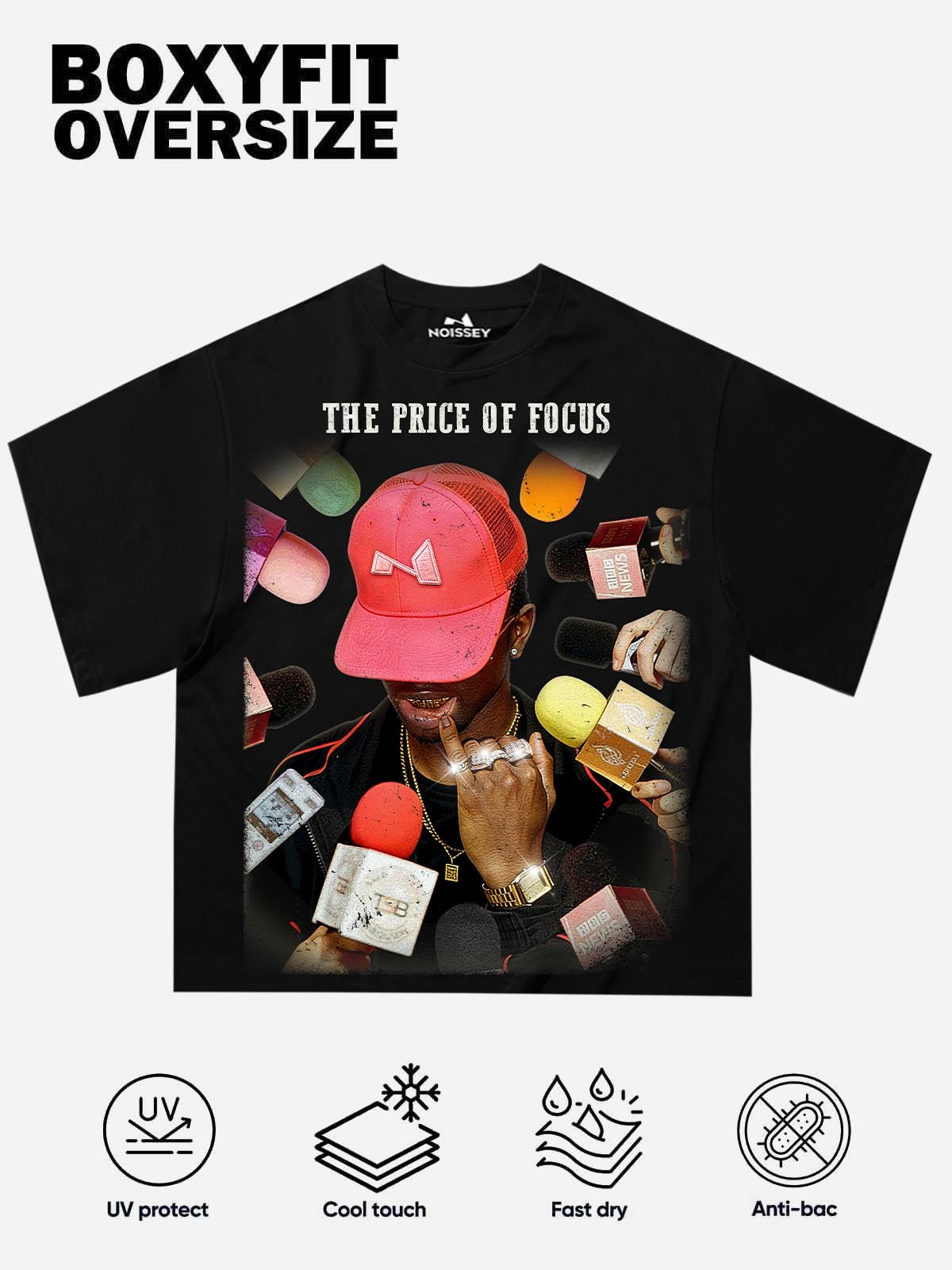The price of focus?Printed Boxy Oversized T-shirt