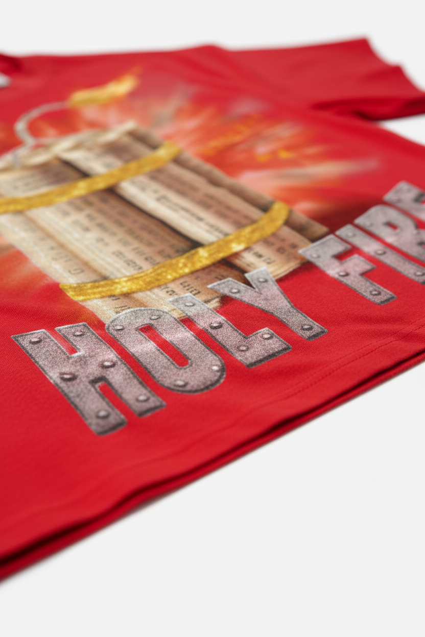 NOISSEY "Holy Fire" Scriptural Dynamite Deconstructed Boxy Tee
