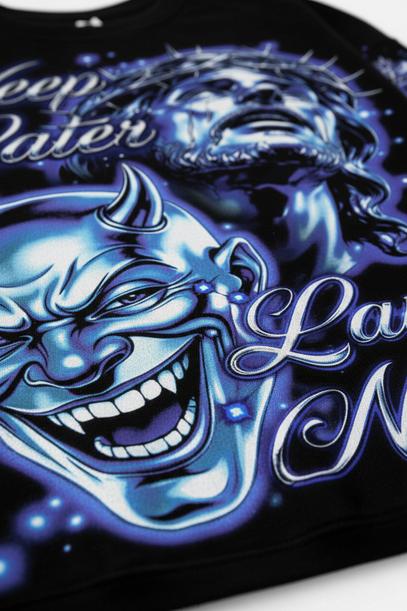 NOISSEY "Laugh Now, Weep Later" Graphic Long Sleeve - Heavyweight Black