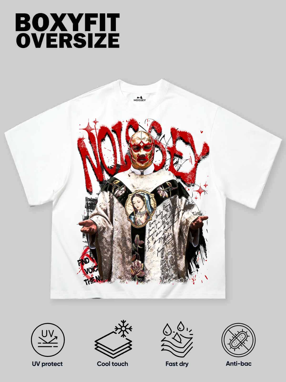 NOISE FAD VOICE THEN — Wrestler Priest Graffiti Art Print Short-Sleeve T-Shirt