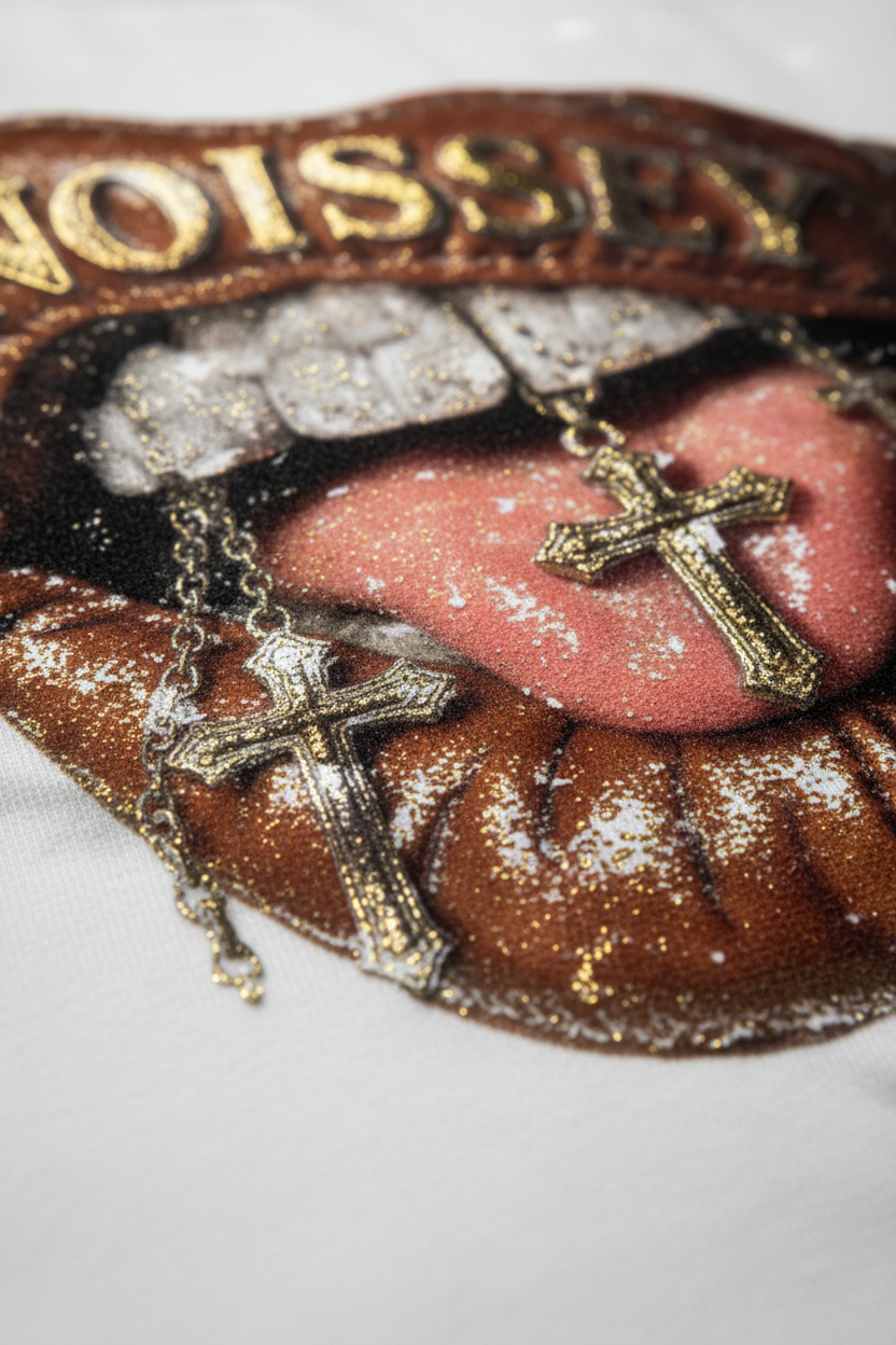 NOISSEY "The Revelation" Iced-Out Grillz & Relic Cross Oversized Tee