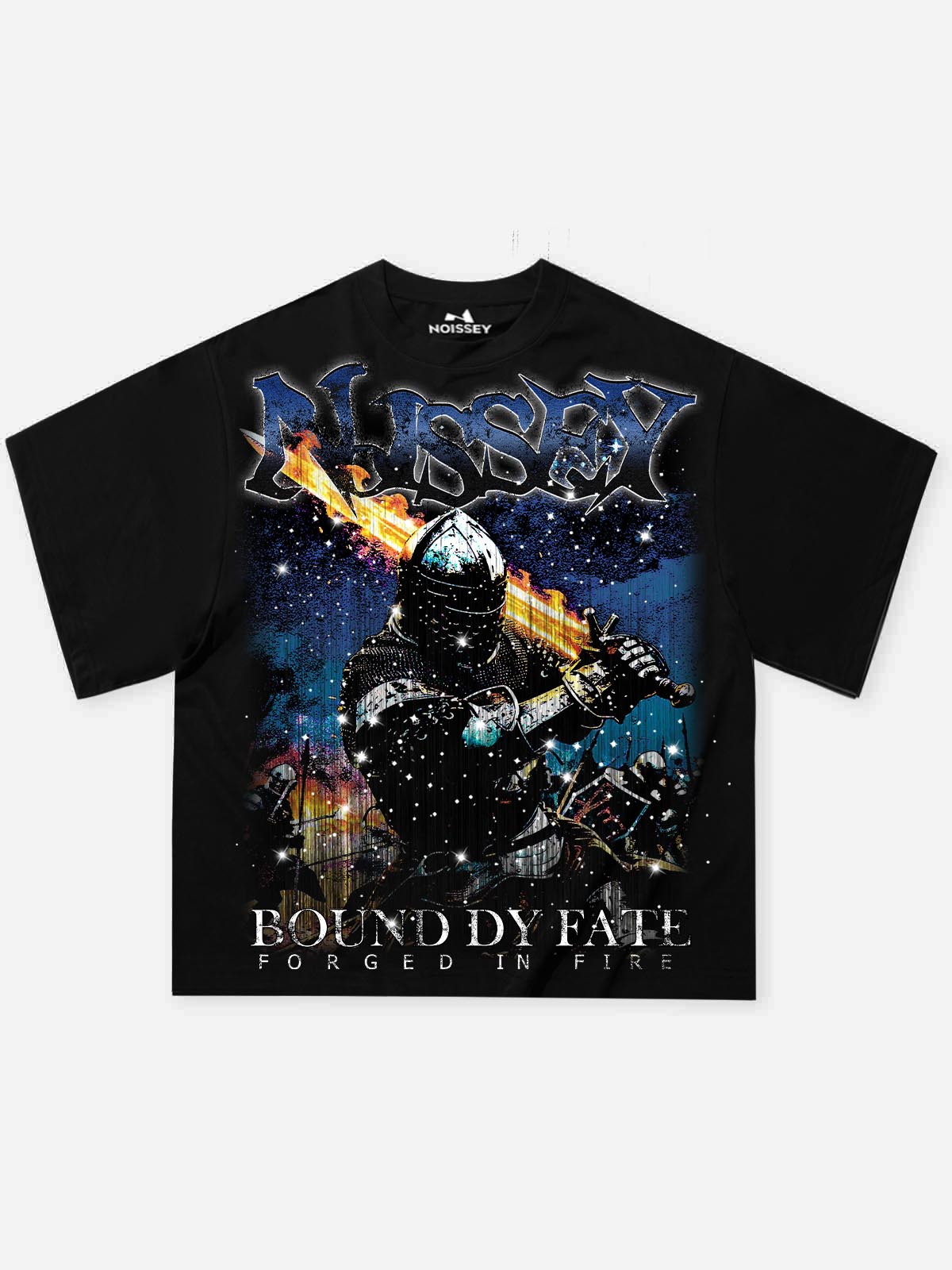 NOISSEY "BOUND BY FATE" FORGED IN FIRE GLITTER KNIGHT TEE