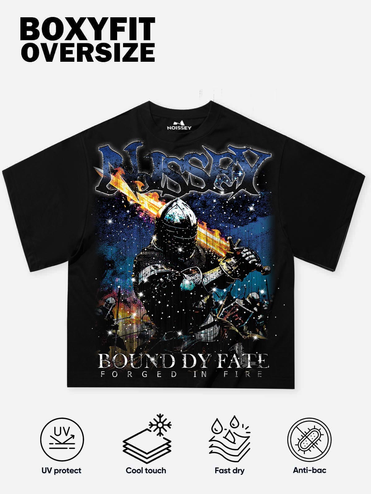 NOISSEY "BOUND BY FATE" FORGED IN FIRE GLITTER KNIGHT TEE