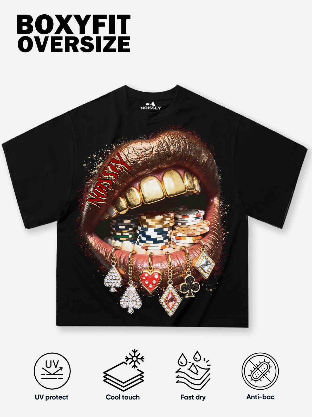 NOISSEY GOLDEN GRILLS POKER - CASINO ART BOXY TEE