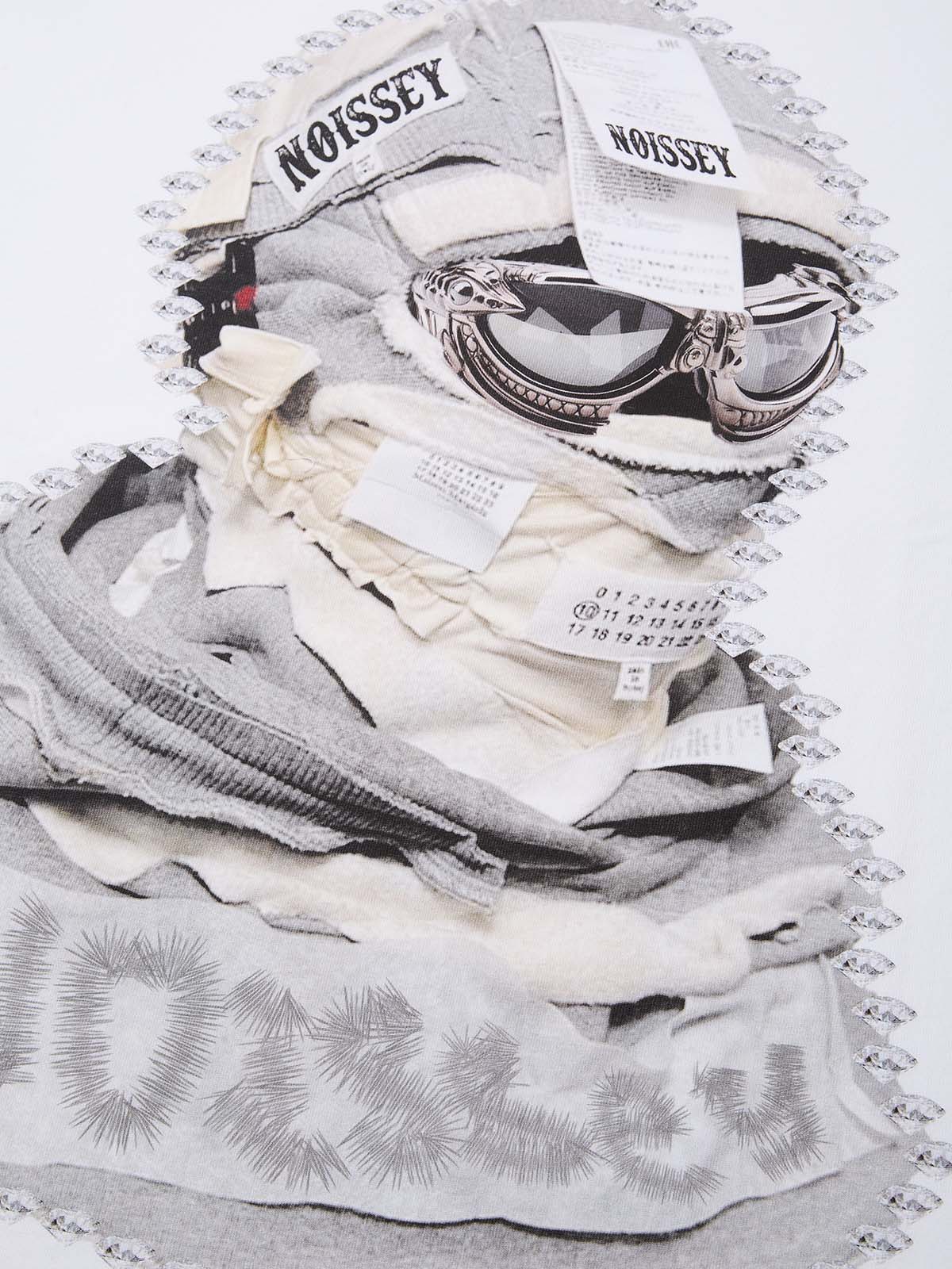BOUNCE BACK© Shattered Collage Masked White T-shirt