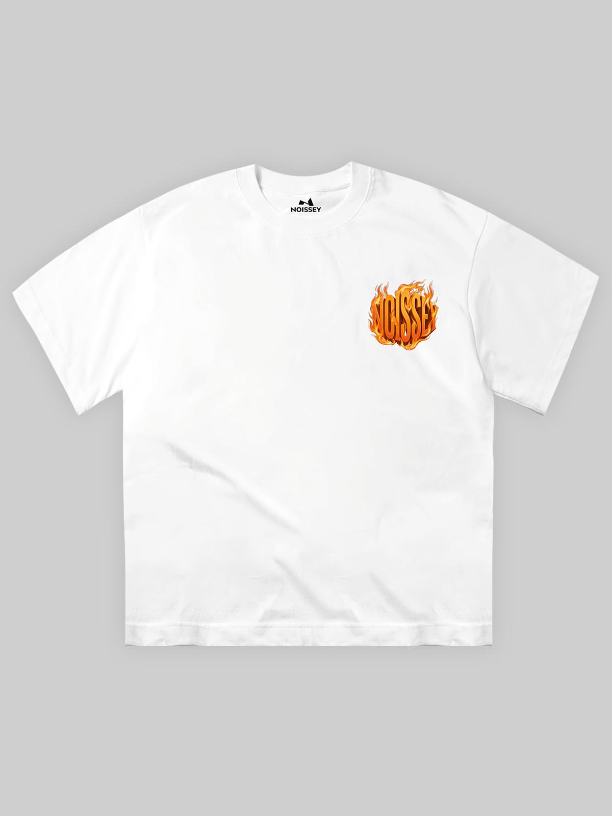NOISSEY "Flame Core" Logo Heavyweight Tee - Pure White