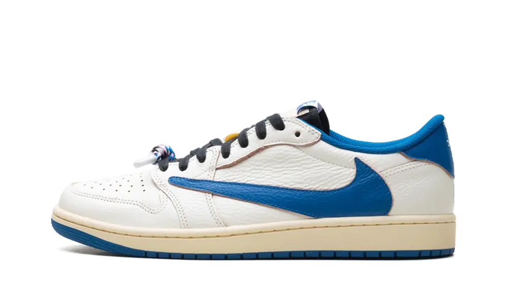 Air Jordan 1 Retro Low OG SP Fragment x Travis Scott Sail Military Blue