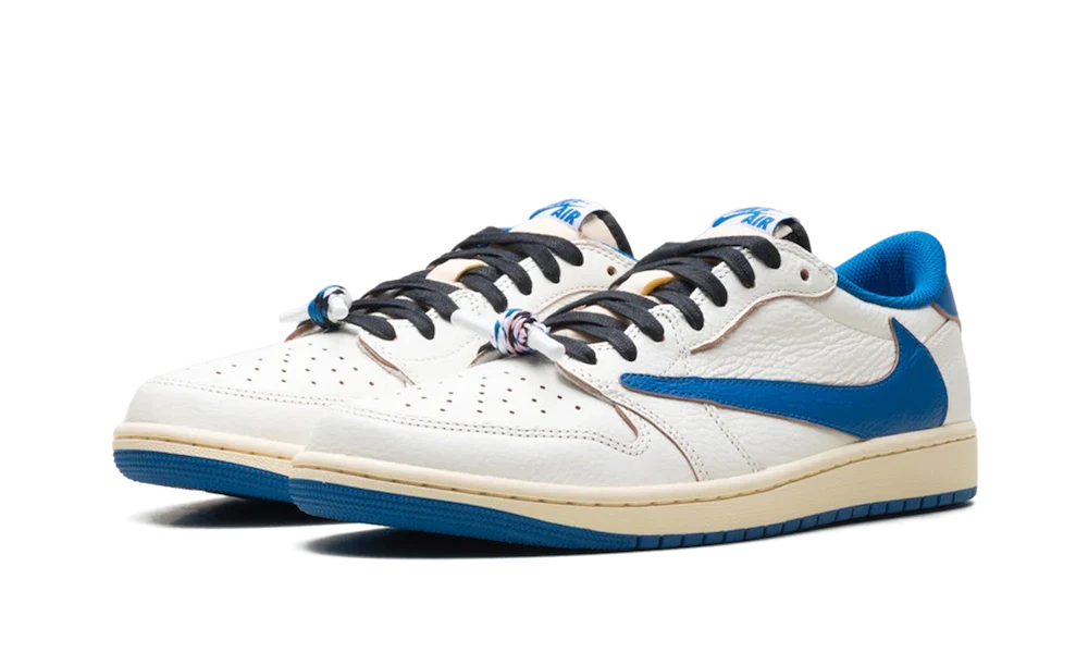 Air Jordan 1 Retro Low OG SP Fragment x Travis Scott Sail Military Blue