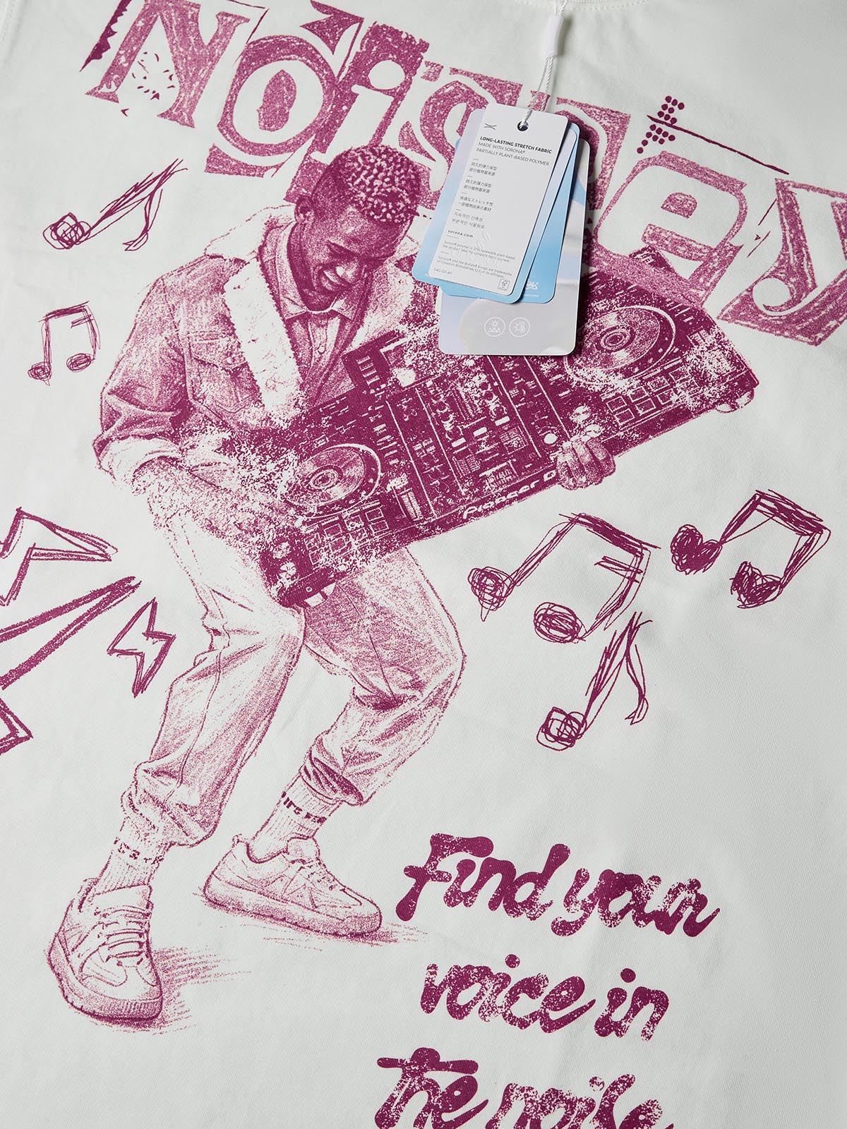 NOISSEY Find Your Voice Boxy Heavyweight Graphic Tee - White