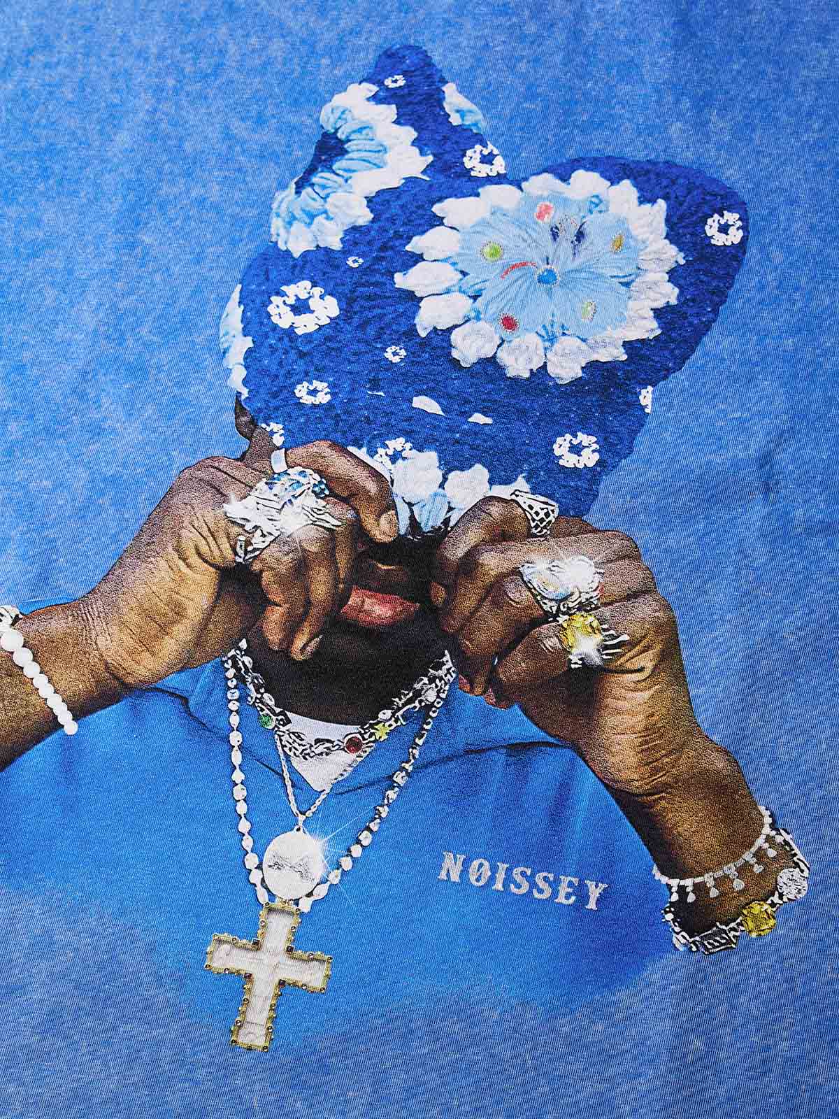NOISSEY "Beanie Portrait" Blue Tee - Vintage Graphic T-Shirt